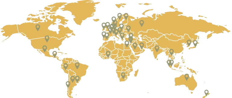 World map showing Green-Life aroma diffuser and fragrance accessory clients across North America, Europe, Middle East, and Asia, serving global brands, importers, and distributors.