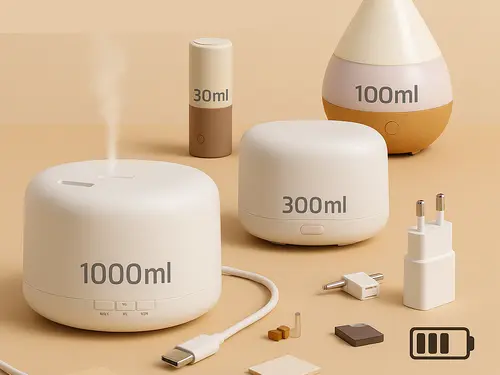 Essential Oil Diffuser capacity and power configuration customization — plug-in, USB, and rechargeable models