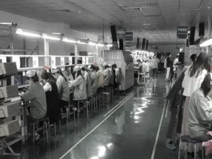 Factory assembly line producing aroma diffusers for international fragrance brands, wholesalers and distributors