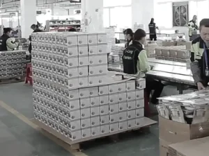 Quality inspection and packaging process for aroma diffuser orders ensuring consistent production standards before shipment