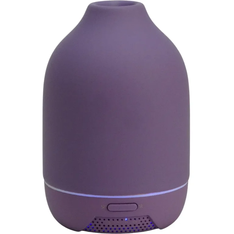 Green-Life ceramic ultrasonic diffuser GF23EA728E11 with rubber painted finish, designed for brands that need soft matte surface effects in modern private label aroma diffuser lines.