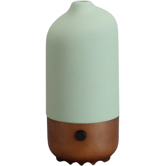 Green-Life ceramic ultrasonic diffuser GF24EA066E11 with rubber painted finish, designed for brands that need soft matte surface effects in modern private label aroma diffuser lines.
