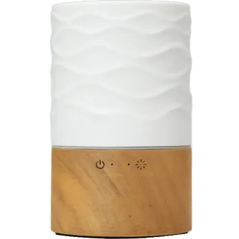 Green-Life ceramic and wood nebulizing diffuser GF25EW206E11 combining natural materials and minimalist modern design