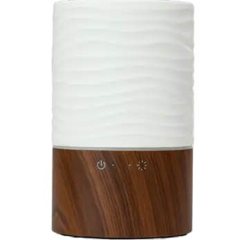 Green-Life ceramic and wood nebulizing diffuser GF25EW209E11 combining natural materials and minimalist modern design