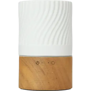 Green-Life ceramic and wood nebulizing diffuser GF25EW207E11 combining natural materials and minimalist modern design