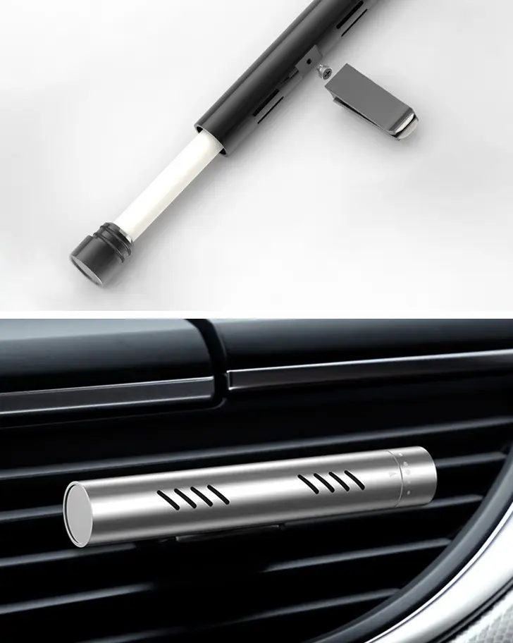 Metal Car Air Freshener 01 Simple Modern Vent Diffuser Green-Life Green-Life metal car air freshener with simple modern vent diffuser design, engineered for stable clip installation and consistent fragrance diffusion in automotive interior programs.