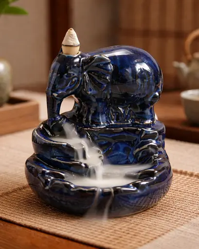 Ceramic Backflow Incense Burner 01 Animal Design Green-Life Green-Life ceramic backflow incense burner with animal design, creating flowing smoke effect for fragrance brands developing visually differentiated decorative product lines