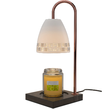 Green-Life ceramic candle warmer lamp GF25WL952 with cutout pattern shade, combining ambient light projection with wax melting for decorative candle fragrance collections.