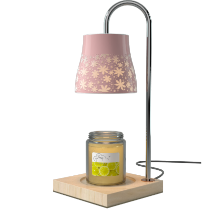 Green-Life ceramic candle warmer lamp GF25WL954 with cutout pattern shade, combining ambient light projection with wax melting for decorative candle fragrance collections.