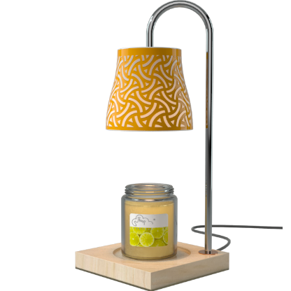 Green-Life ceramic candle warmer lamp GF25WL956 with cutout pattern shade, combining ambient light projection with wax melting for decorative candle fragrance collections.