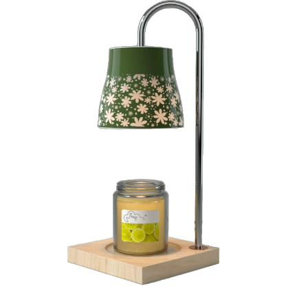 Green-Life ceramic candle warmer lamp GF25WL957 with cutout pattern shade, combining ambient light projection with wax melting for decorative candle fragrance collections.