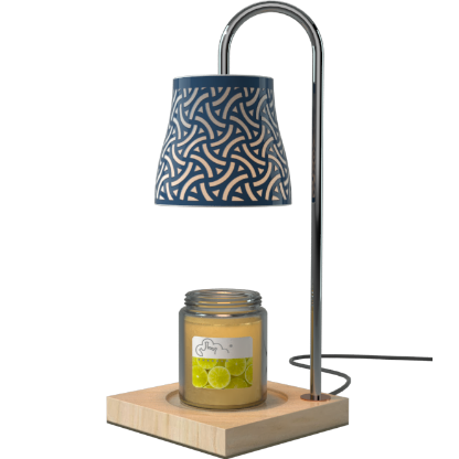 Green-Life ceramic candle warmer lamp GF25WL959 with cutout pattern shade, combining ambient light projection with wax melting for decorative candle fragrance collections.