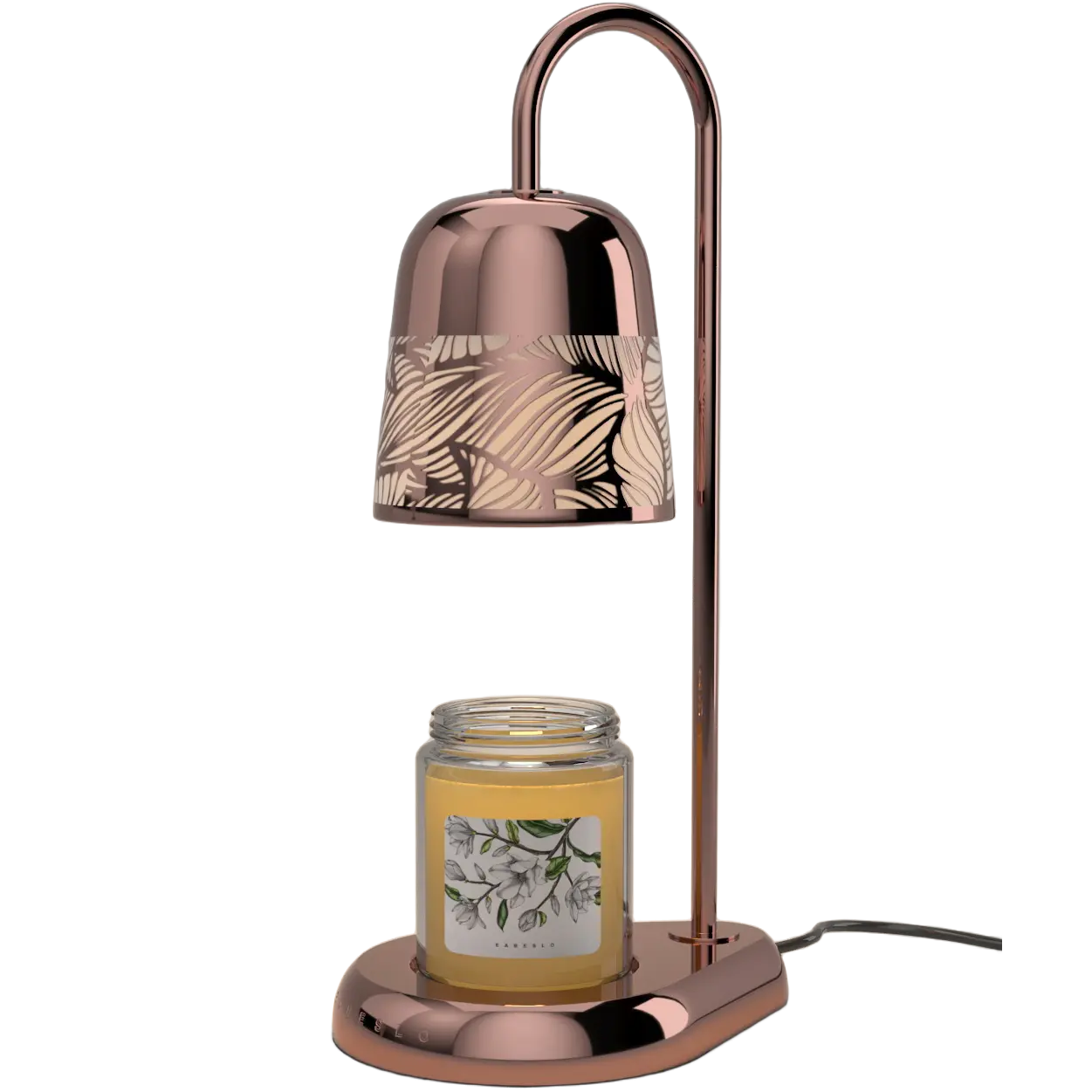 Green-Life ceramic candle warmer lamp GF25WL969 with cutout pattern shade, combining ambient light projection with wax melting for decorative candle fragrance collections.