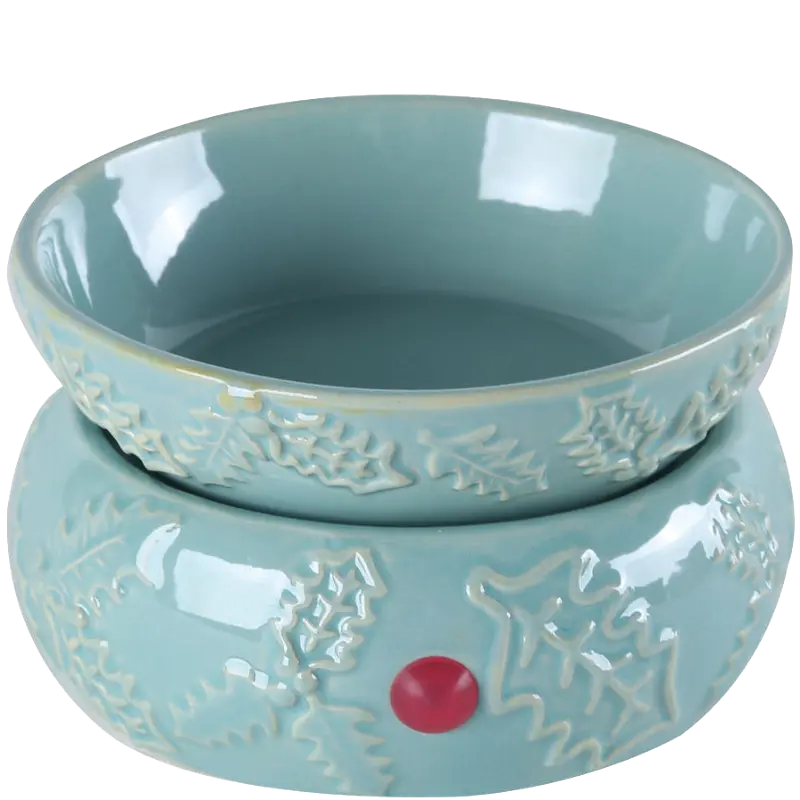 Green-Life ceramic tart warmer GF24ET1197E14 with nature inspired design, created for lifestyle fragrance collections and natural themed product lines.