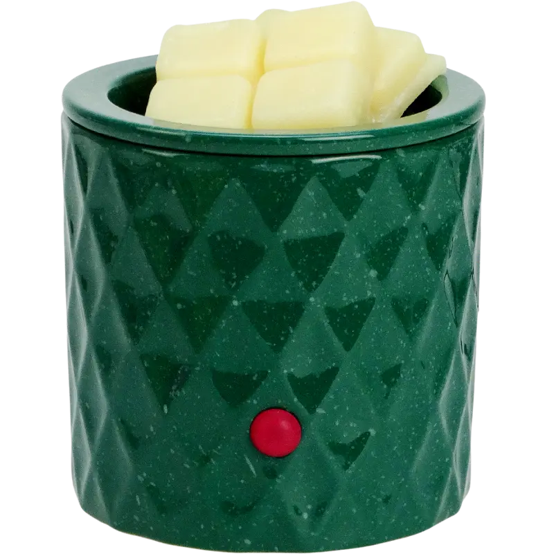 Green-Life ceramic tart warmer GF24ET713 with tall body design, offering integrated structure without split layers for stable heating performance and simplified production in OEM fragrance programs.