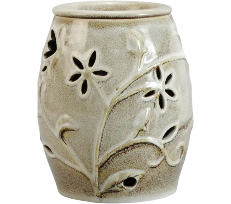 Green-Life ceramic wax melter lamp GF23EB318 with nature inspired design, developed for lifestyle fragrance collections and decorative home scent products.