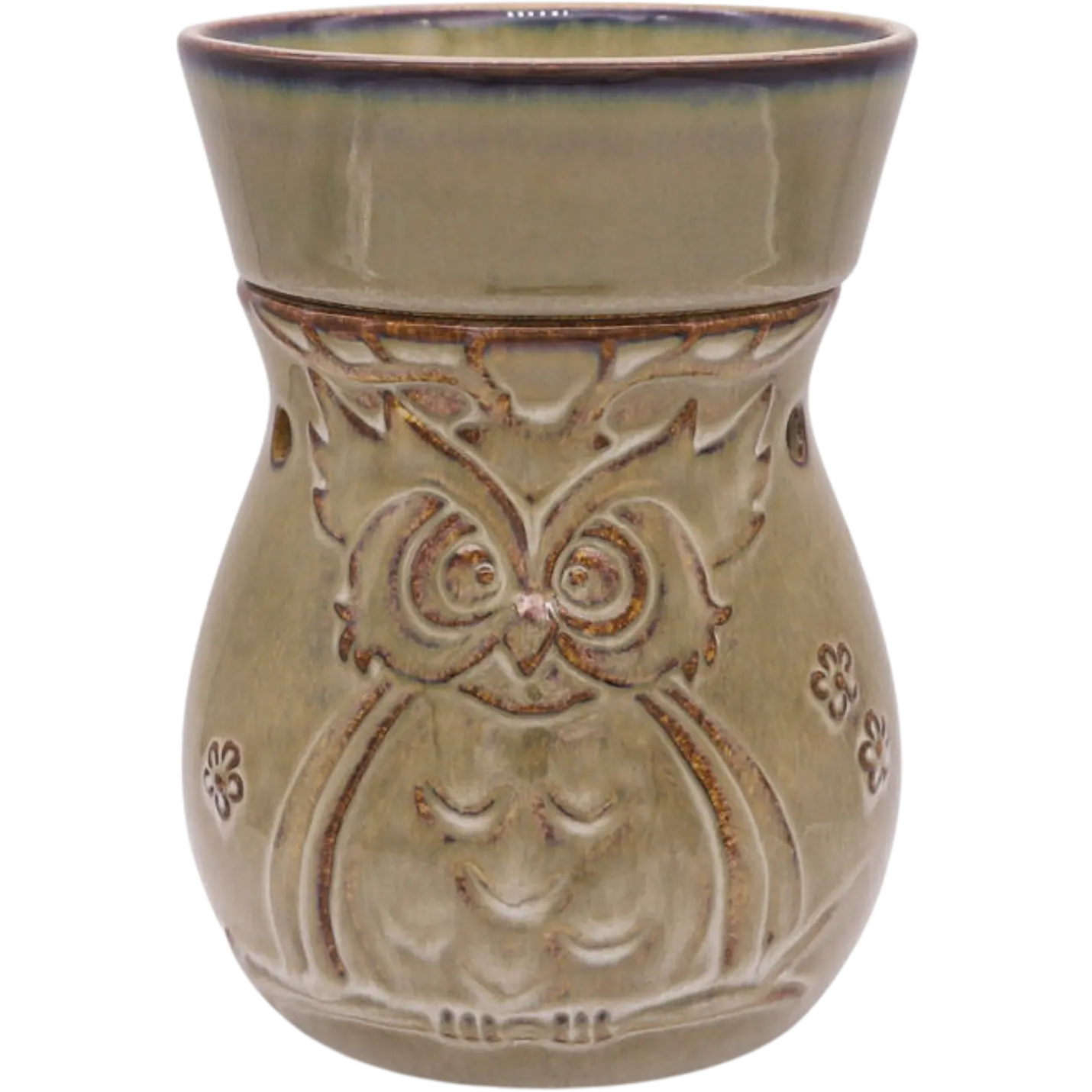 Green-Life ceramic wax melter lamp GF24EB1070E14 with kiln change glaze, featuring unique reactive finish for artistic fragrance collections.
