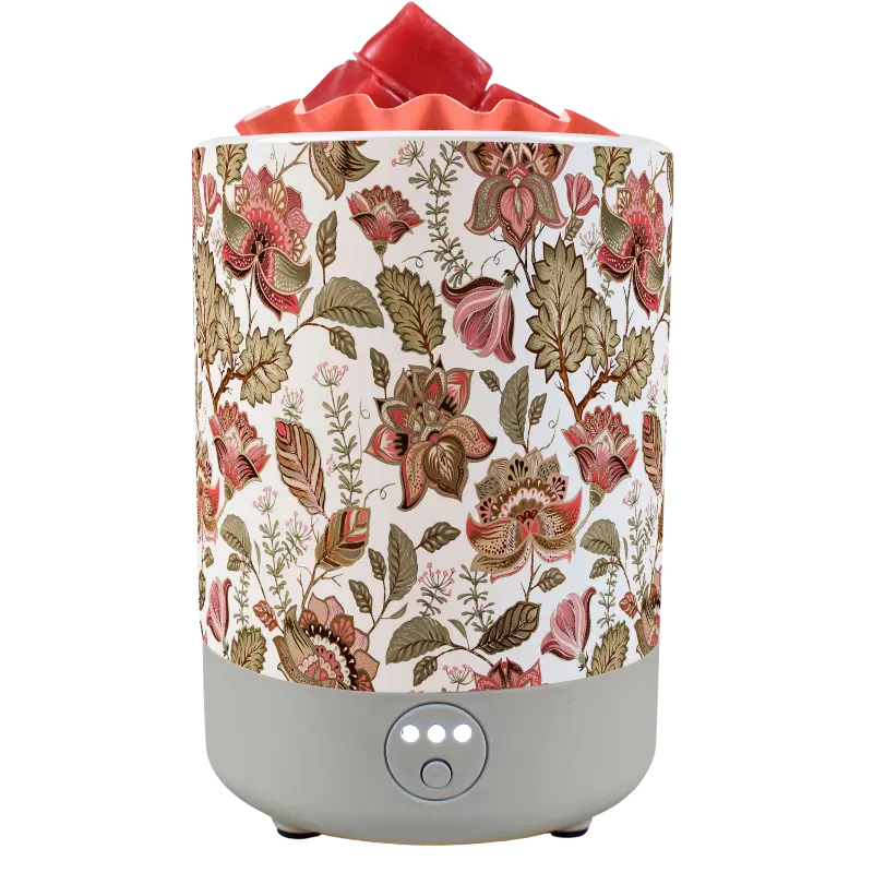 Green-Life ceramic wax melter lamp GF24EB1299E13 with decal decoration using LED and PTC heating system, suitable for US and EU markets with safe and compliant wax melting solutions.