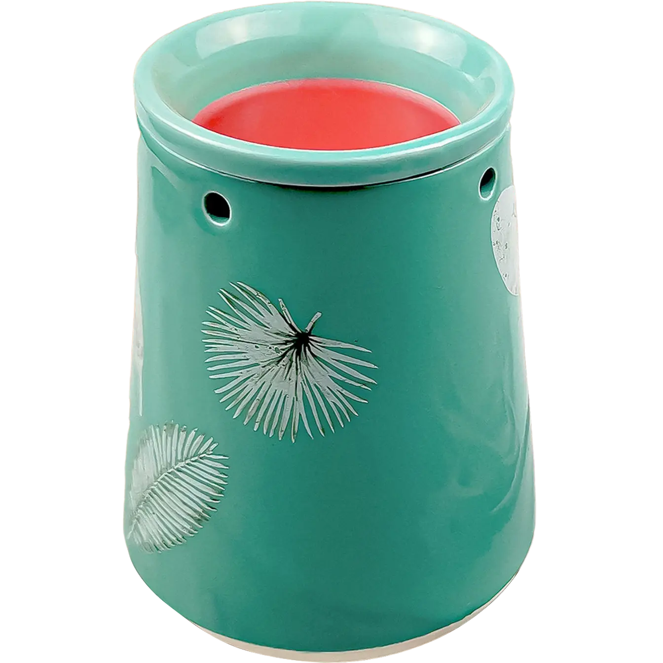 Green-Life ceramic wax melter lamp GF24EB1329E13 with nature inspired design, developed for lifestyle fragrance collections and decorative home scent products.