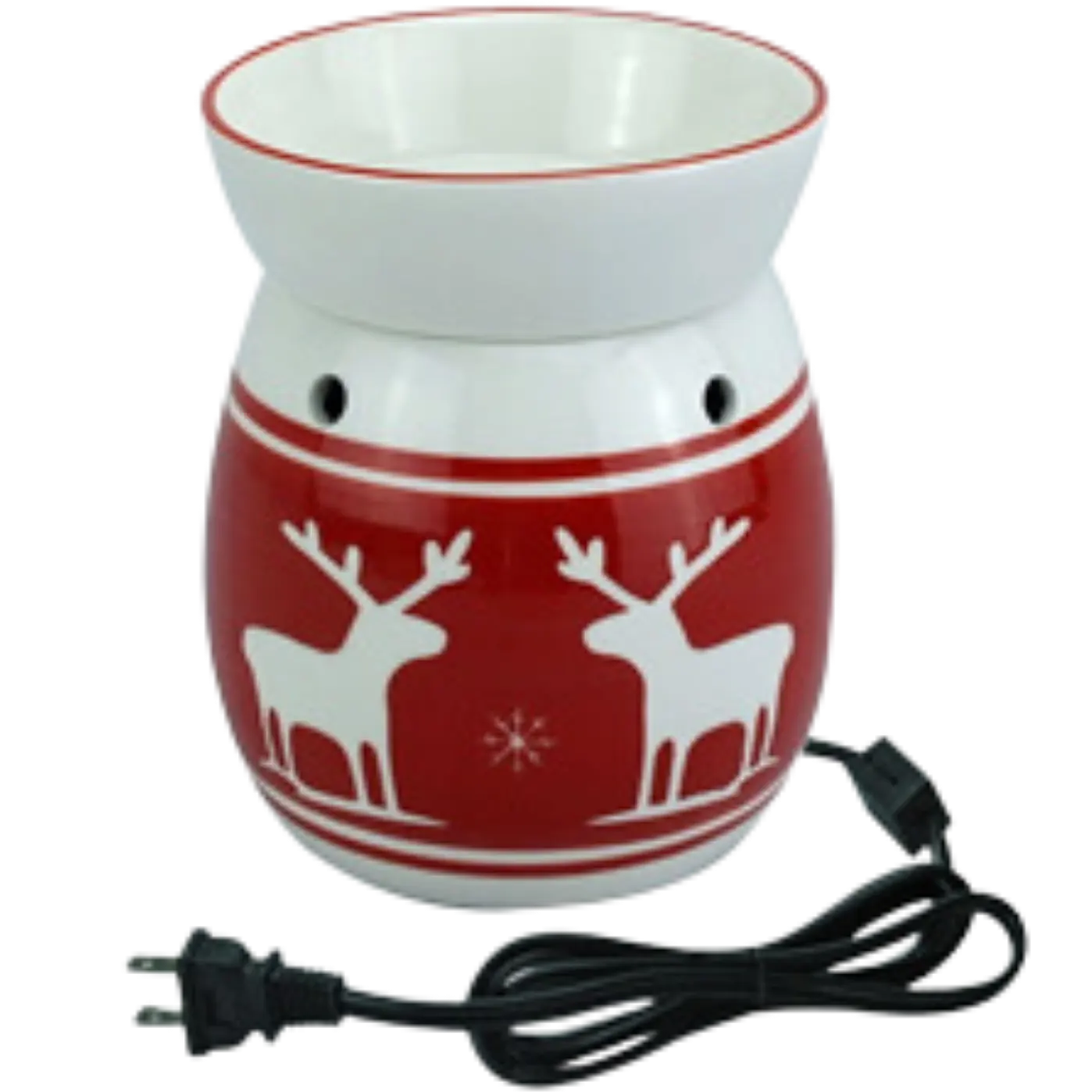 Green-Life ceramic wax melter lamp GF24EB1339E13 with holiday and seasonal design, suitable for festive fragrance collections and promotional retail programs.
