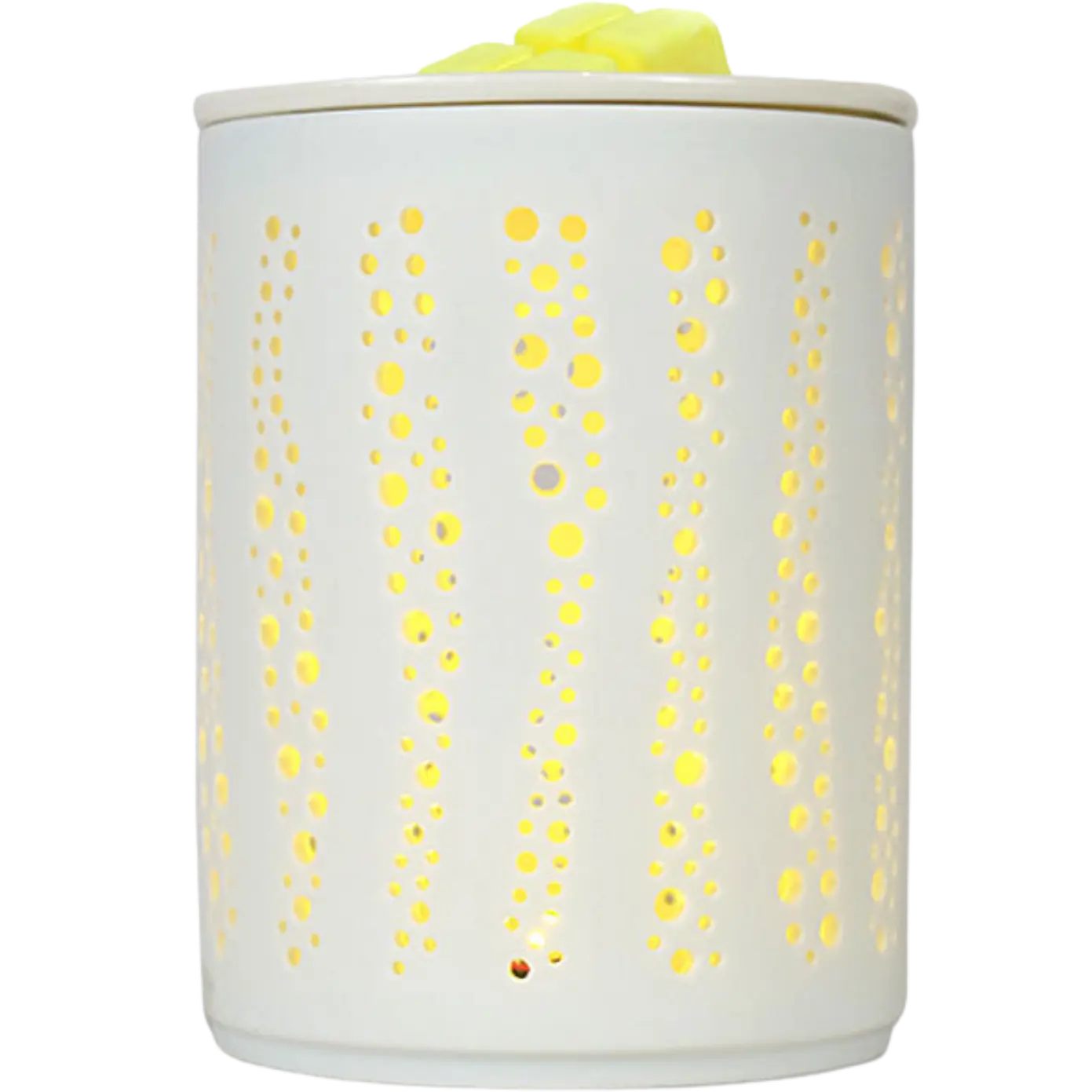 Green-Life white porcelain wax melter lamp GF24EB1344E13 with clean translucent finish, ideal for minimalist fragrance brands and modern retail collections.