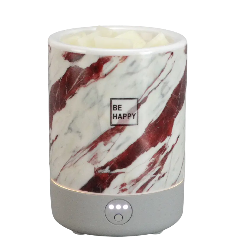 Green-Life ceramic wax melter lamp GF24EP395E13 with decal decoration using LED and PTC heating system, suitable for US and EU markets with safe and compliant wax melting solutions.
