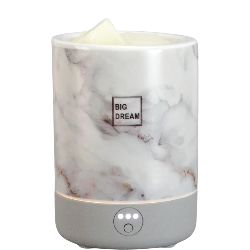 Green-Life ceramic wax melter lamp GF24EP396E13 with decal decoration using LED and PTC heating system, suitable for US and EU markets with safe and compliant wax melting solutions.