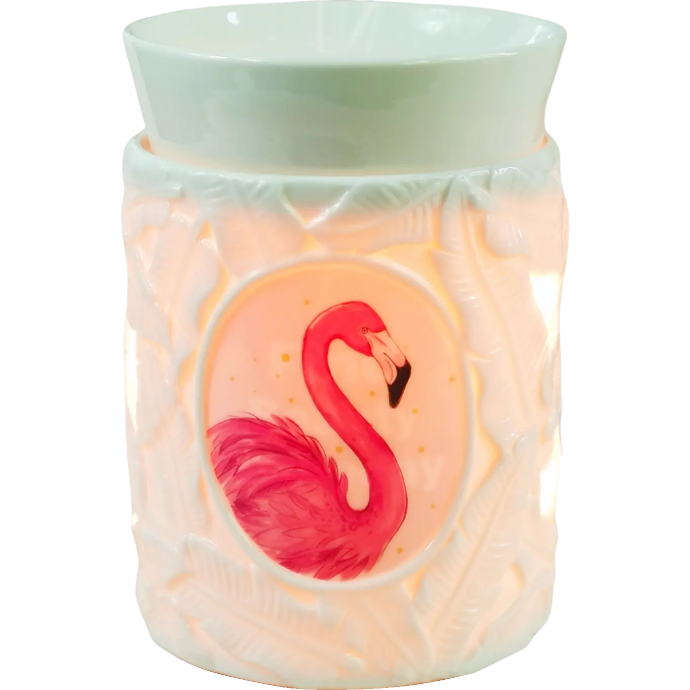 Green-Life white porcelain wax melter lamp GLC1903225L with clean translucent finish, ideal for minimalist fragrance brands and modern retail collections.