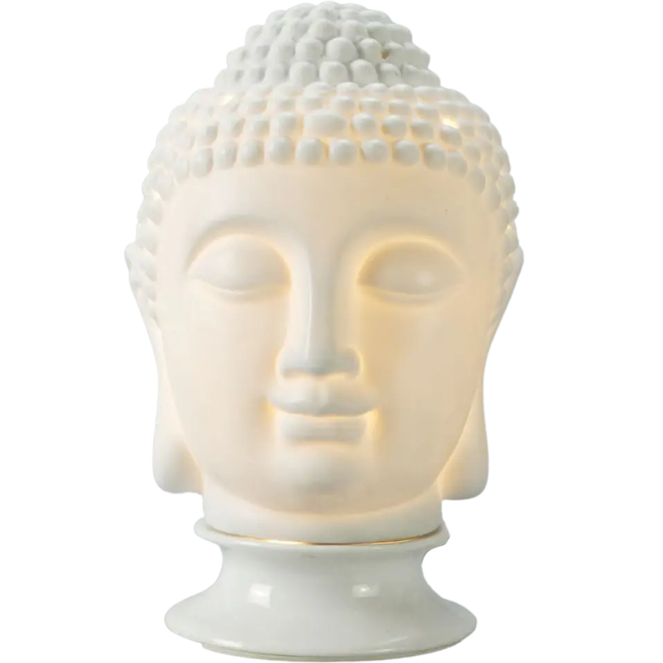 Green-Life white porcelain wax melter lamp GLE187003 with clean translucent finish, ideal for minimalist fragrance brands and modern retail collections.