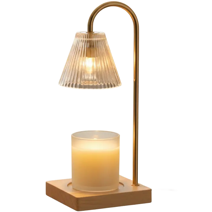 Green-Life glass candle warmer lamp GF001E14 with simple modern shade, designed for visual wax melting and clean fragrance display in retail candle programs.