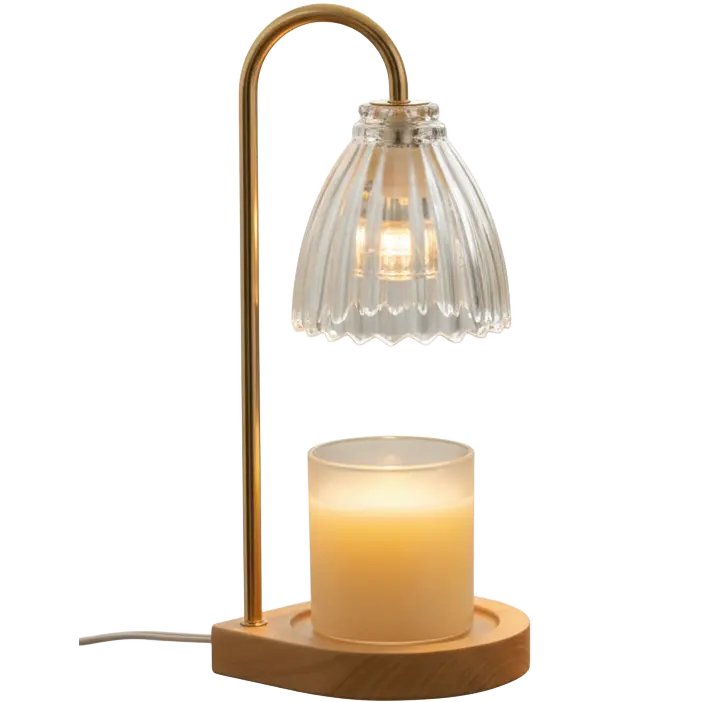 Green-Life glass candle warmer lamp GF002E14 with simple modern shade, designed for visual wax melting and clean fragrance display in retail candle programs.