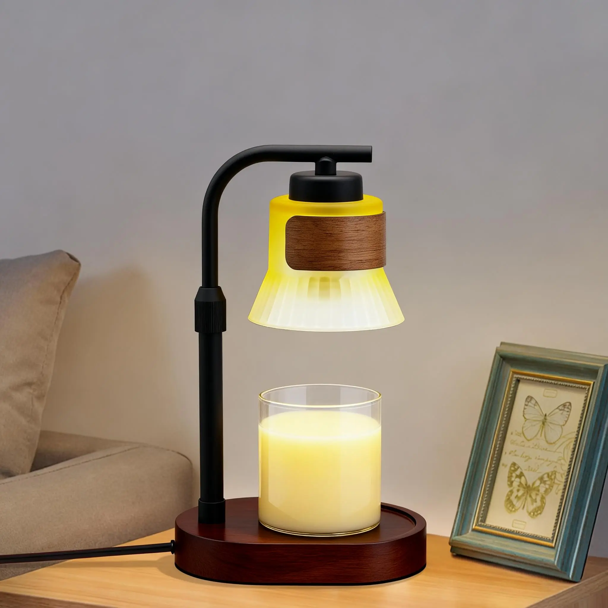 Green-Life glass candle warmer lamp GF008E14 with traditional decorative shade, suitable for classic candle collections and gift-oriented fragrance products.