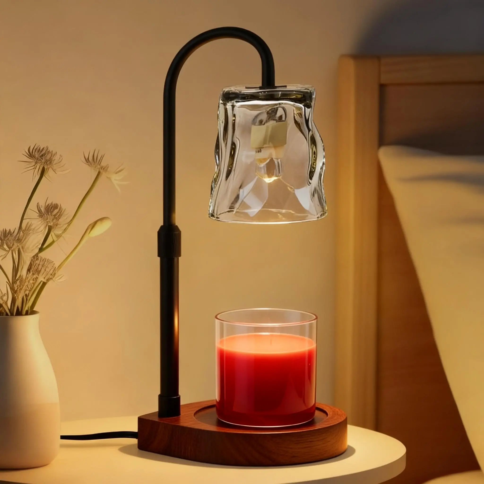 Green-Life glass candle warmer lamp GF011E14 with traditional decorative shade, suitable for classic candle collections and gift-oriented fragrance products.
