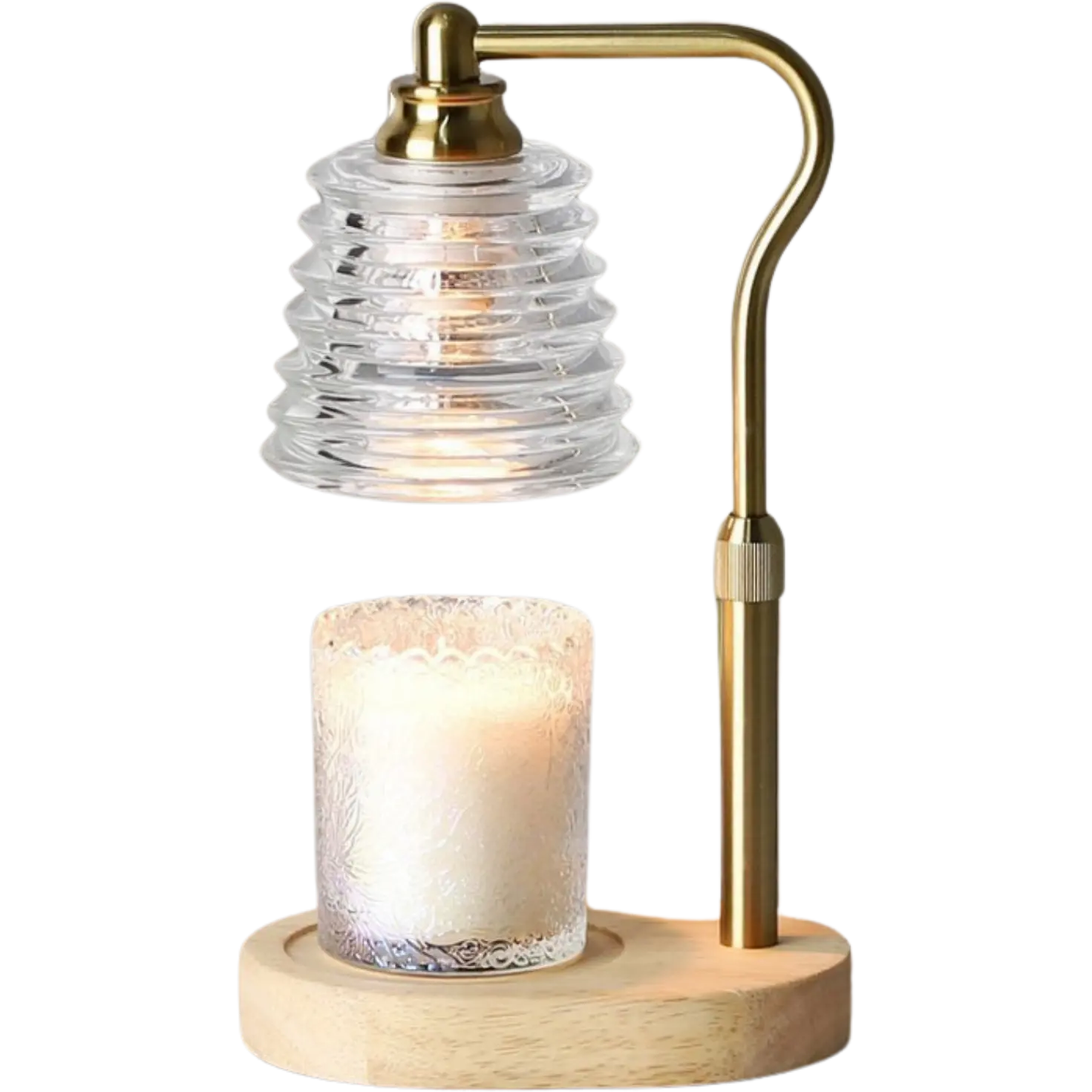 Green-Life glass candle warmer lamp GF2242E40 with simple modern shade, designed for visual wax melting and clean fragrance display in retail candle programs.