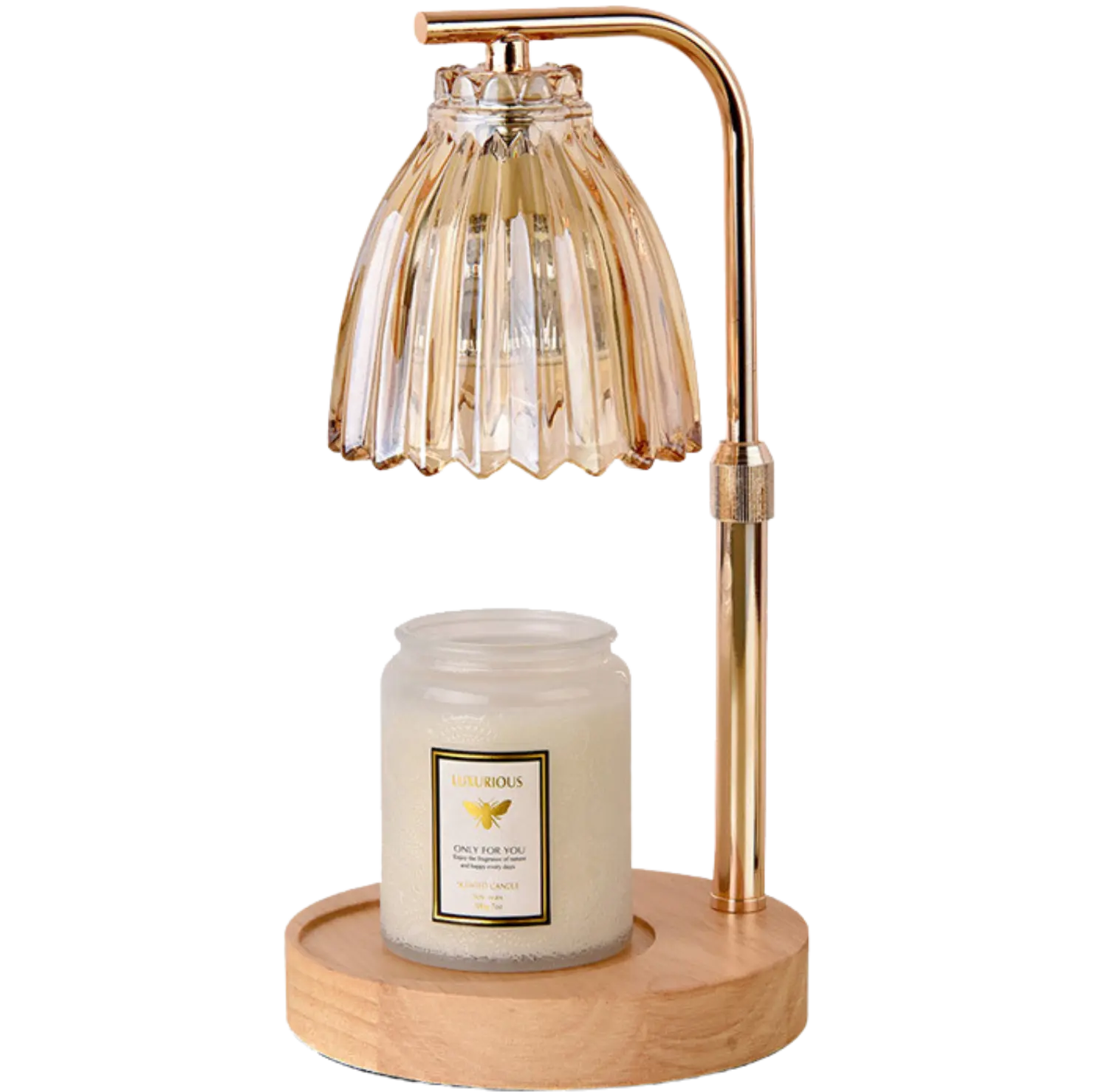 Green-Life glass candle warmer lamp GF2252E40 with simple modern shade, designed for visual wax melting and clean fragrance display in retail candle programs.
