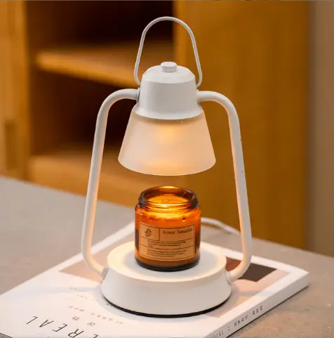 Green-Life glass candle warmer lamp GF25WL02E26 with metal frame structure, combining protective design and visual presentation for premium candle fragrance collections.