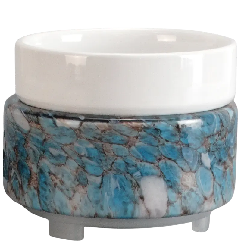 Green-Life liuli glass tart warmer GF24ET520E14 with illuminated base, featuring full glow night lighting effect combined with stable wax melting, designed for OEM and private label fragrance programs with strong visual display appeal.