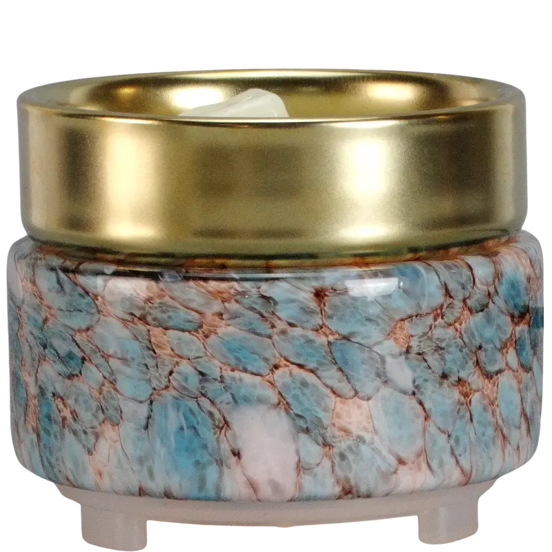 Green-Life liuli glass tart warmer GF24ET526E14 with illuminated base, featuring full glow night lighting effect combined with stable wax melting, designed for OEM and private label fragrance programs with strong visual display appeal.