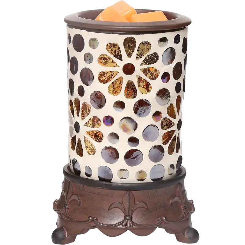 Green-Life mosaic glass wax melter lamp GF24EB1033E39 designed for decorative lighting effect and wax melting, suitable for gift markets and boutique fragrance collections.