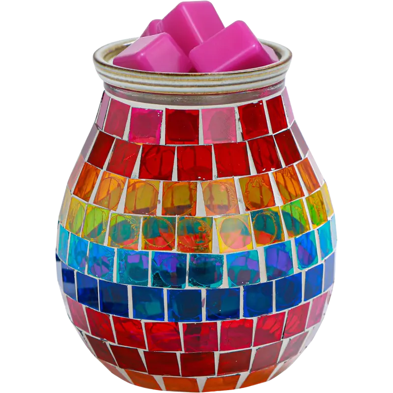 Green-Life mosaic glass wax melter lamp GF24EB1049E39 designed for decorative lighting effect and wax melting, suitable for gift markets and boutique fragrance collections.