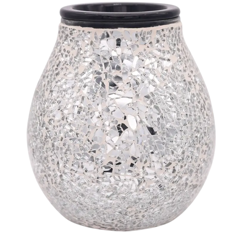 Green-Life mosaic glass wax melter lamp GF24EB1061E14 designed for decorative lighting effect and wax melting, suitable for gift markets and boutique fragrance collections.