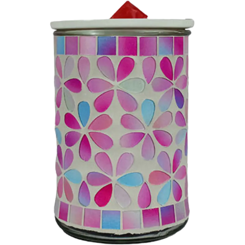Green-Life mosaic glass wax melter lamp GF24EB1243E13 designed for decorative lighting effect and wax melting, suitable for gift markets and boutique fragrance collections.