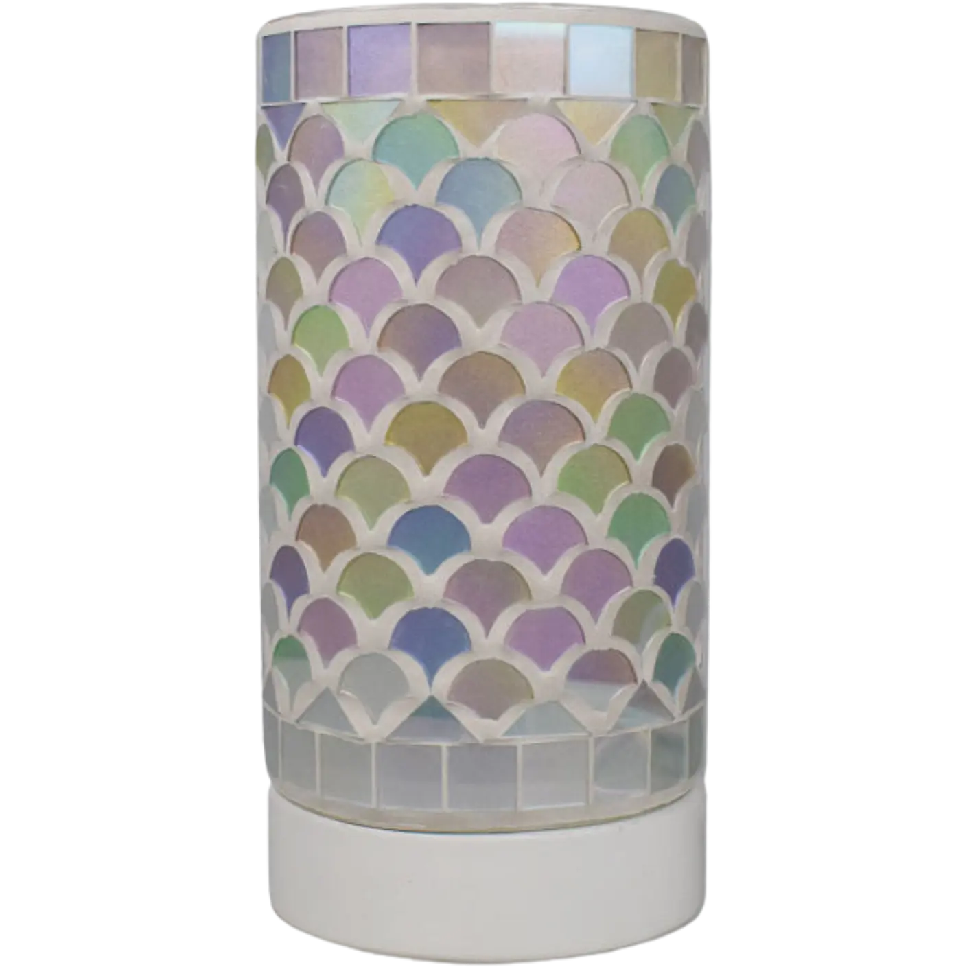 Green-Life mosaic glass wax melter lamp GF24EB1246E13 designed for decorative lighting effect and wax melting, suitable for gift markets and boutique fragrance collections.