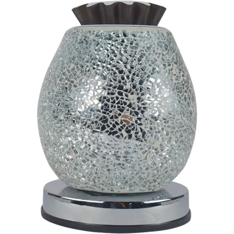 Green-Life mosaic glass wax melter lamp GF24EB1248E13 designed for decorative lighting effect and wax melting, suitable for gift markets and boutique fragrance collections.