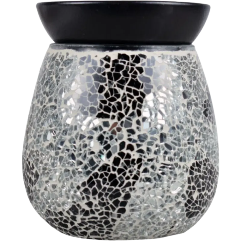 Green-Life mosaic glass wax melter lamp GF24EB1257E13 designed for decorative lighting effect and wax melting, suitable for gift markets and boutique fragrance collections.