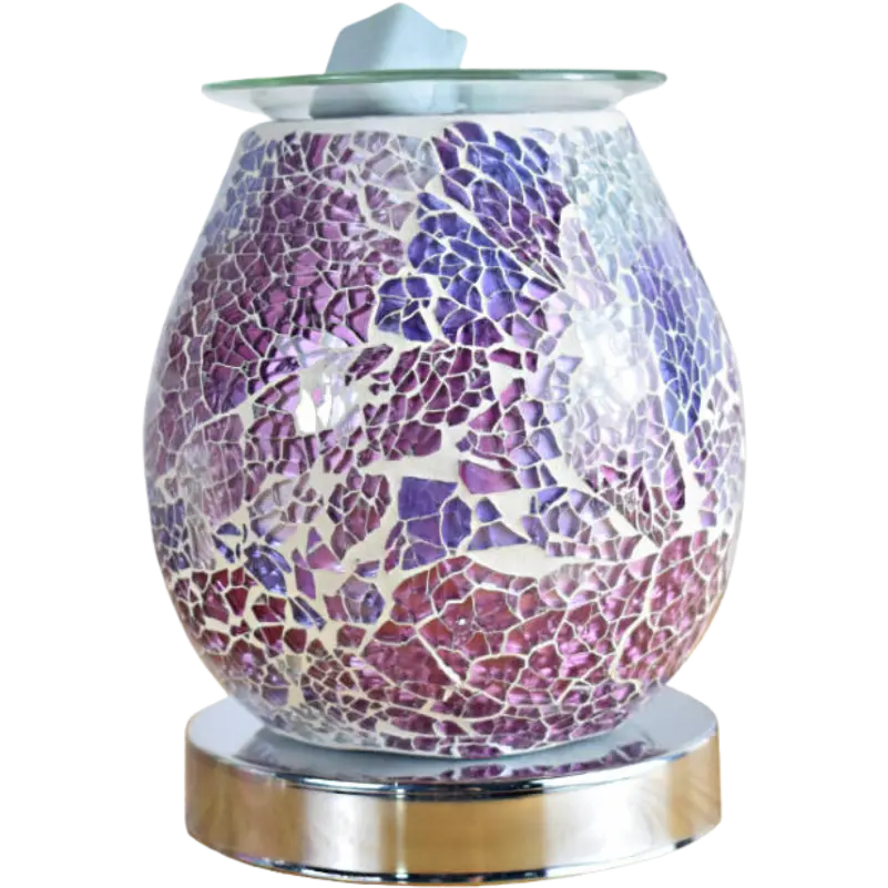 Green-Life mosaic glass wax melter lamp GF24EB1259E13 designed for decorative lighting effect and wax melting, suitable for gift markets and boutique fragrance collections.
