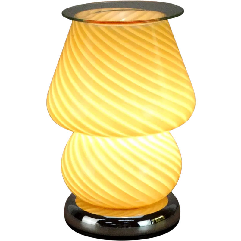 Green-Life glass wax melter lamp GF24EB437E25 with touch control feature, combining decorative lighting with controlled heating for private label fragrance brands and importers.