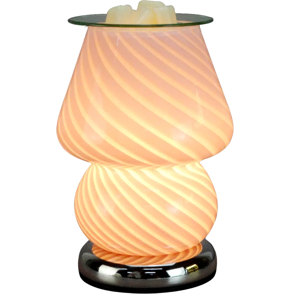 Green-Life glass wax melter lamp GF24EB438E25 with touch control feature, combining decorative lighting with controlled heating for private label fragrance brands and importers.