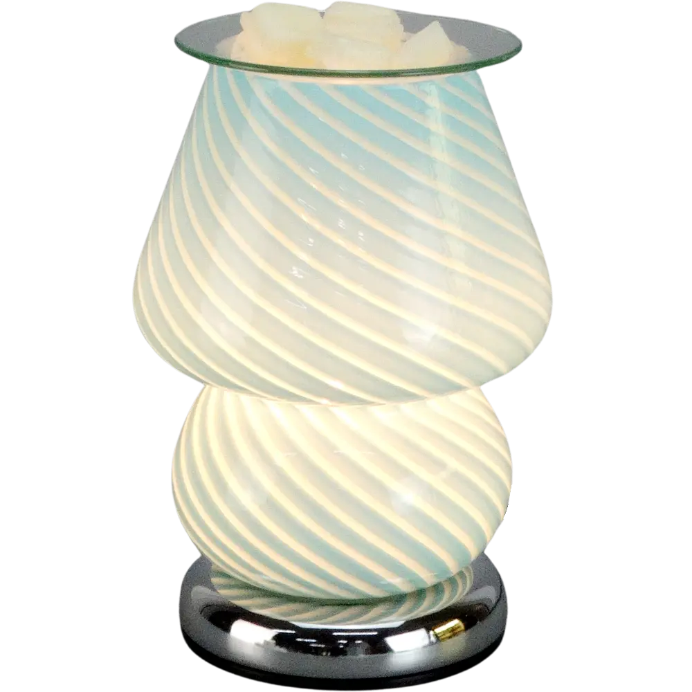 Green-Life glass wax melter lamp GF24EB439E25 with touch control feature, combining decorative lighting with controlled heating for private label fragrance brands and importers.