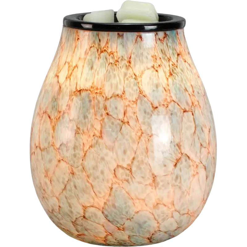Green-Life liuli glass wax melter lamp GF24ET412E14 featuring artistic glass craftsmanship and warm light diffusion for premium fragrance collections.